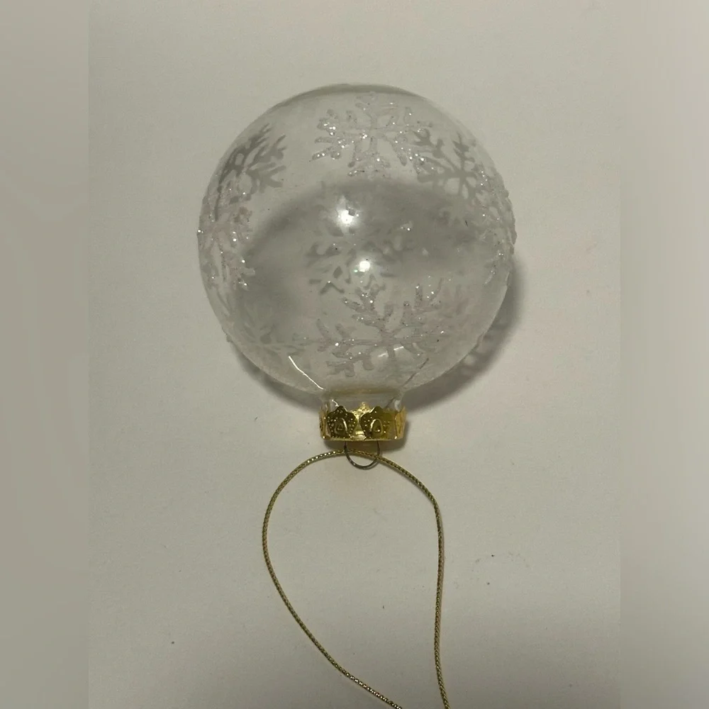 Vintage Glass Ornaments with Snowflake Design